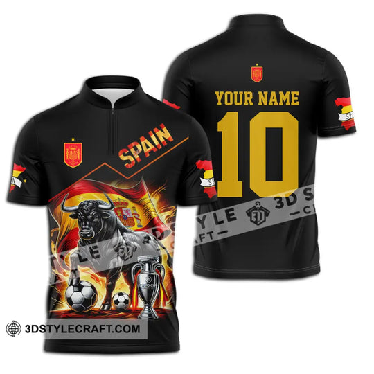 Unisex Shirt - Custom Name And Number Sport Shirt, Winner Spain Bull style option 2