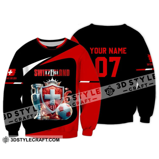 Unisex Shirt - Custom Name And Number Shirt, Switzerland Euro 2024 National Team style option 4