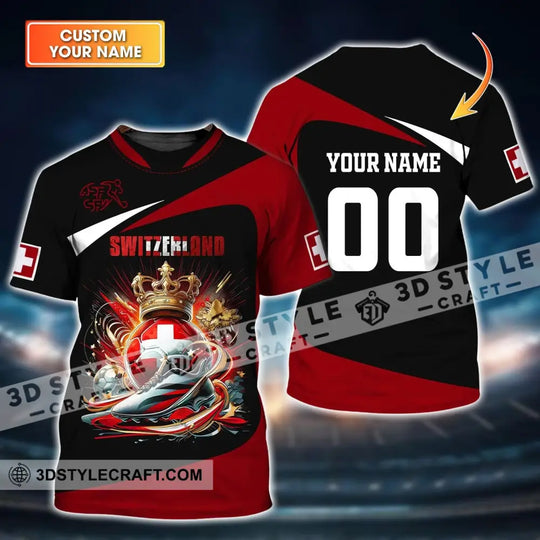 Unisex Shirt, Custom Name and Number Switzerland Football Shirt, Switzerland Football Polo Long Sleeve style option 1