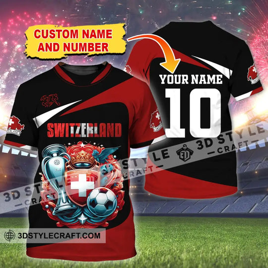 Unisex Shirt, Custom Name and Number Switzerland Football Shirt, Switzerland Football Polo Long Sleeve style option 1