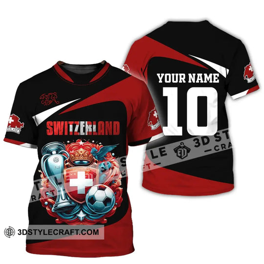Unisex Shirt, Custom Name and Number Switzerland Football Shirt, Switzerland Football Polo Long Sleeve style option 4