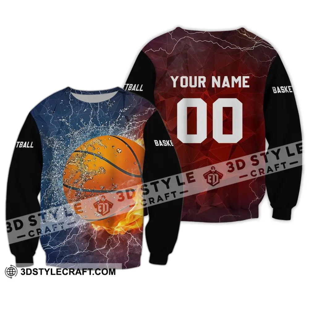 Unisex Shirt - Custom Name And Number T-Shirt Personalized Basketball Sportwear Long Sleeve / S