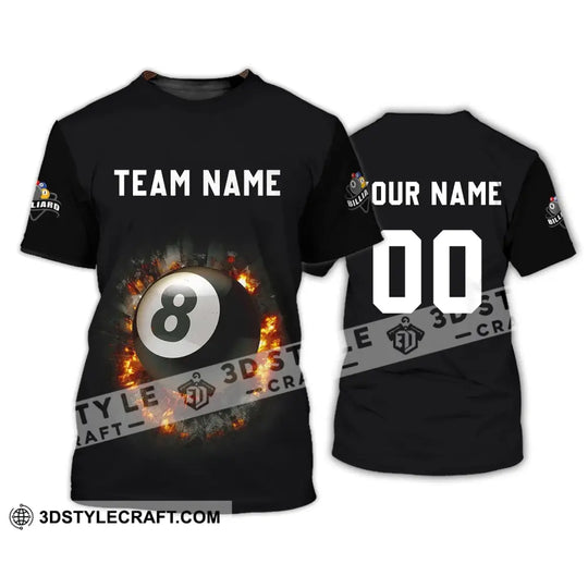 Unisex Shirt - Custom Name and Number T-Shirt - Personalized Billiards Ball Shirt - Billiards Clothing style option 2