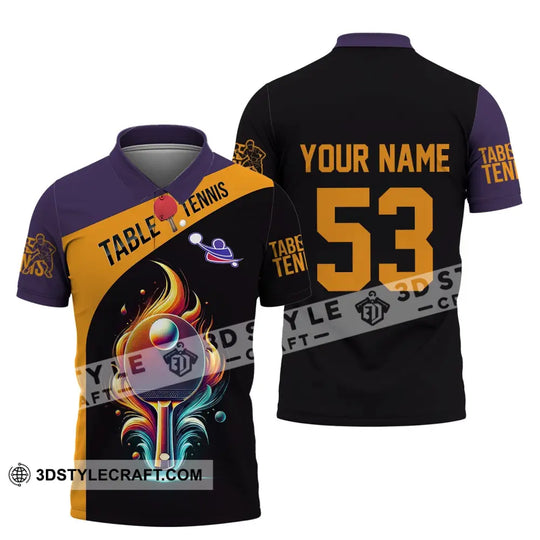 Unisex Shirt, Custom Name and Number Table Tennis Shirt, Table Tennis Polo Long Sleeve, Table Tennis Club Uniform, Table Tennis Lover Gift style option 4
