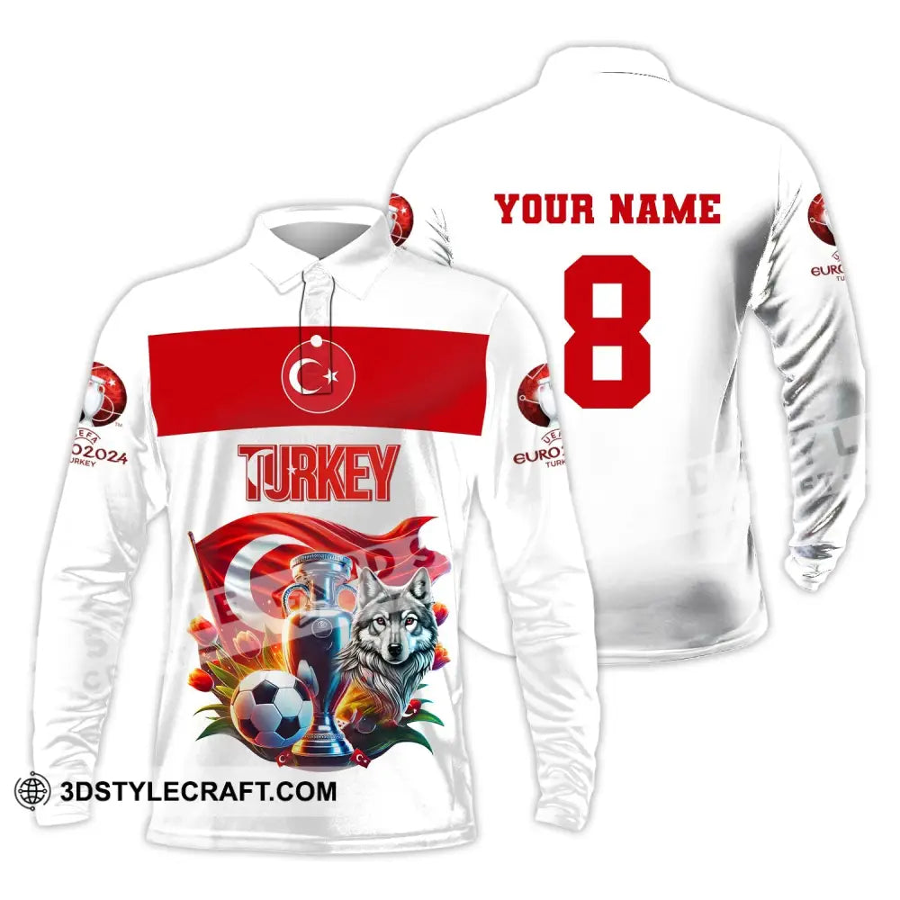 Unisex Shirt Custom Name And Number Turkey Football Polo Euro 2024 Hoodie Long Sleeve / S T-Shirt