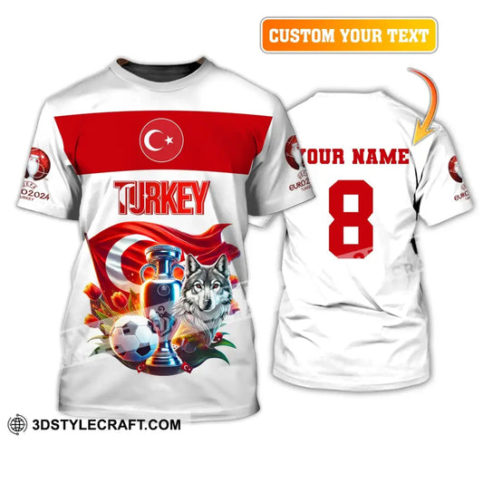 Unisex Shirt Custom Name And Number Turkey Football Polo Euro 2024 Hoodie Long Sleeve T-Shirt