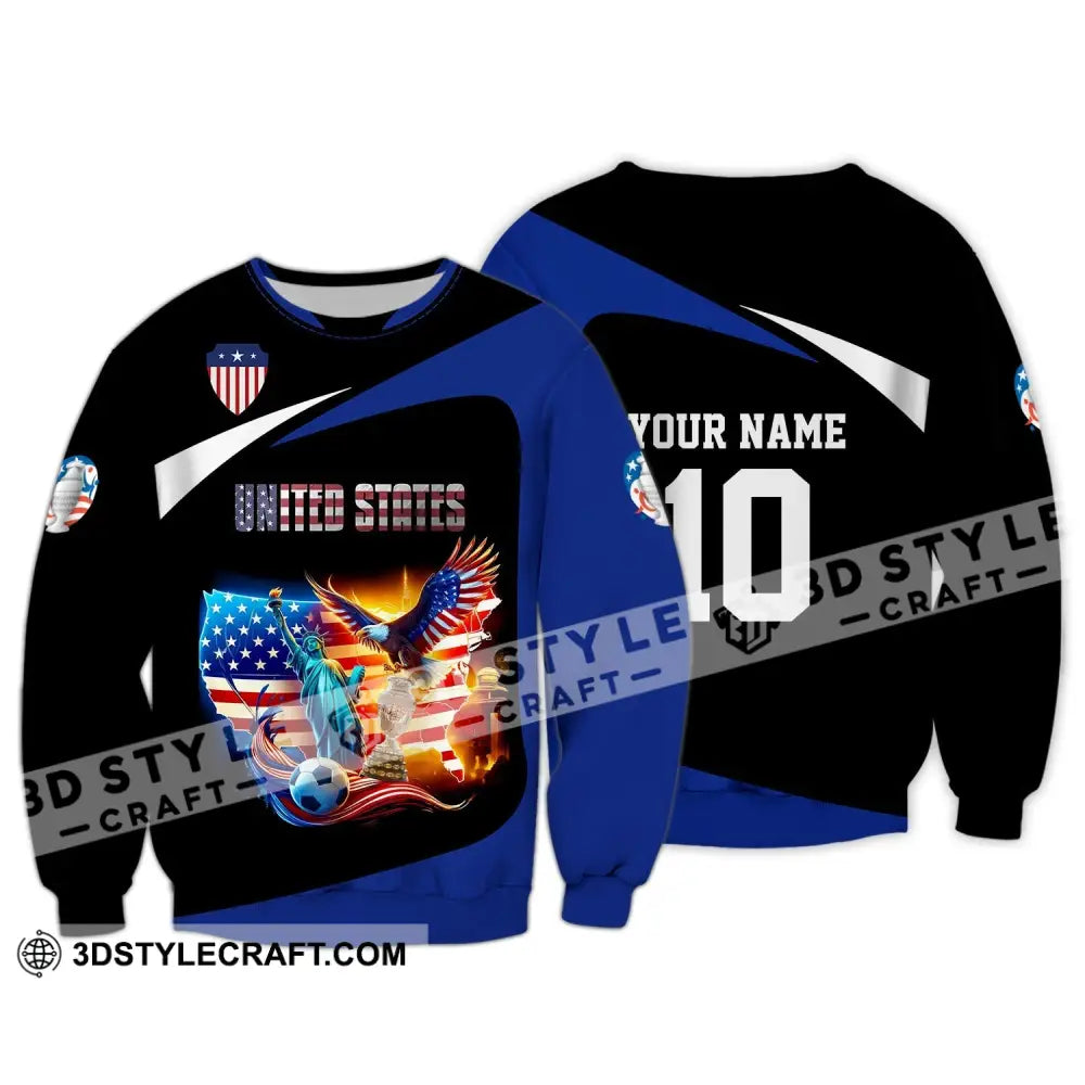 Unisex Shirt - Custom Name And Number United States National Team Long Sleeve / S T-Shirt