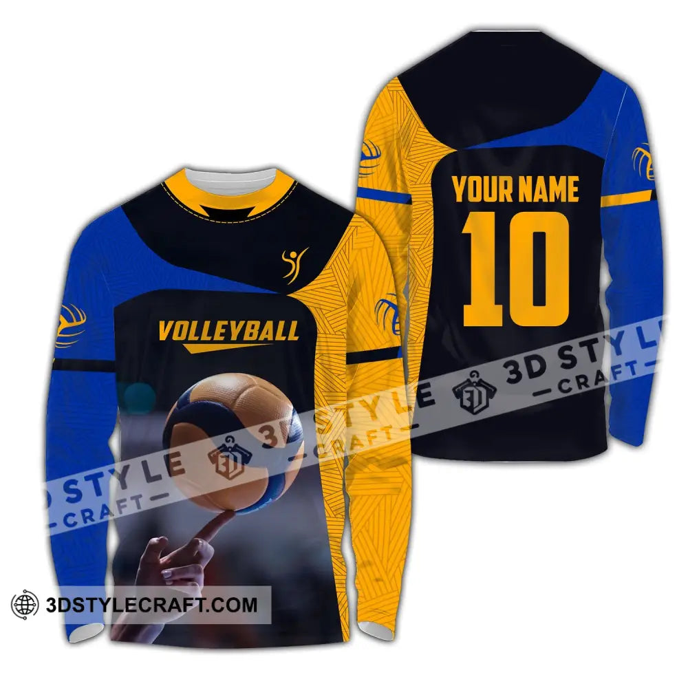 Unisex Shirt Custom Name And Number Volleyball T-Shirt For Club Gift Lovers Long Sleeve / S T-Shirt