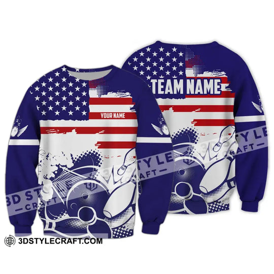 Unisex Shirt - Custom Name And Team Name Shirt, America Bowling Lover style option 4