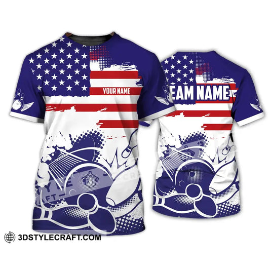 Unisex Shirt - Custom Name And Team America Bowling Lover T-Shirt / S T-Shirt