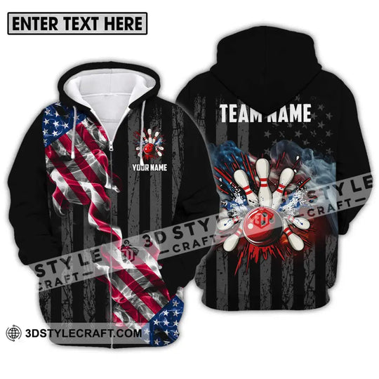 Unisex Shirt - Custom Name And Team Name America Bowling Sport Shirt style option 2