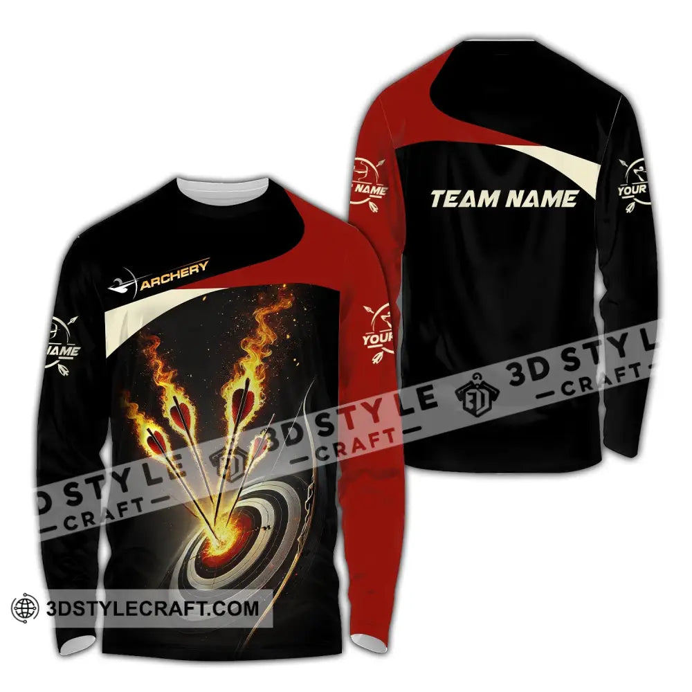 Unisex Shirt Custom Name And Team Archer Archery Uniform Gift Long Sleeve / S T-Shirt