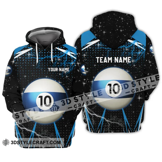 Unisex Shirt - Custom Name And Team Name Shirt - Billiard Ball Number 10 style option 3