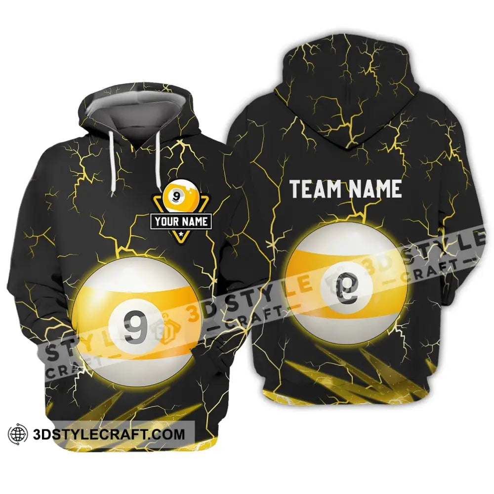 Unisex Shirt - Custom Name And Team Billiard Ball Number 9 Hoodie / S T-Shirt