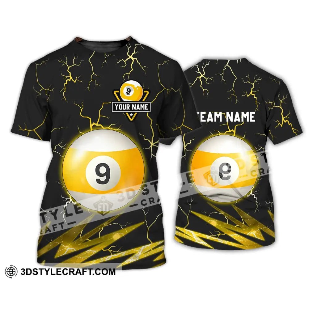 Unisex Shirt - Custom Name And Team Billiard Ball Number 9 T-Shirt / S T-Shirt