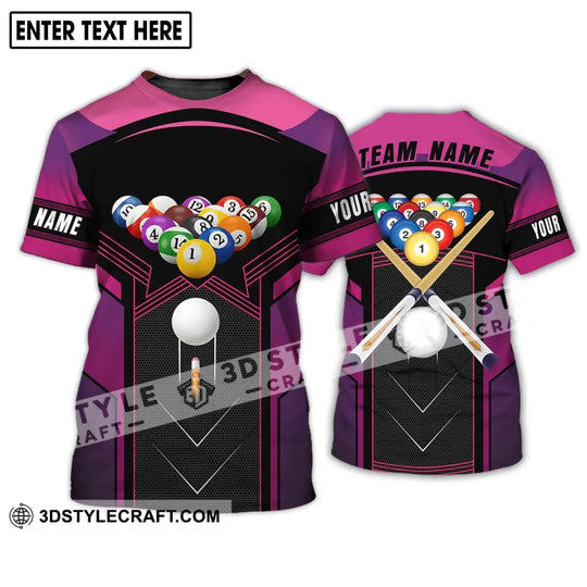 Unisex Shirt - Custom Name And Team Name Shirt, Billiard Balls Colorful Shirt style option 4