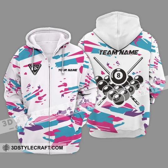 Unisex Shirt - Custom Name And Team Name Billiard Shirt, Color Line style option 2