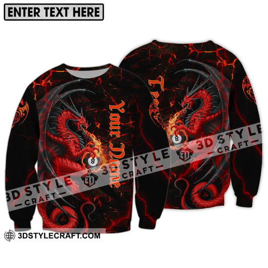 Unisex Shirt - Custom Name And Team Name Billiard Shirt, Billiard Fire Dragon style option 4