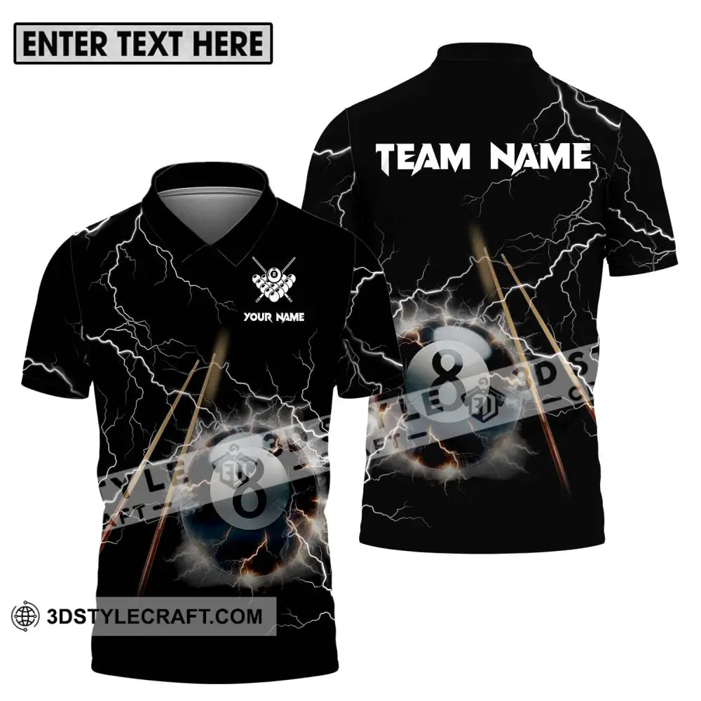 Unisex Shirt - Custom Name And Team Billiard Polo / S T-Shirt