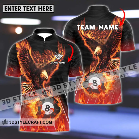 Unisex Shirt - Custom Name And Team Billiards Fire Eagle T-Shirt