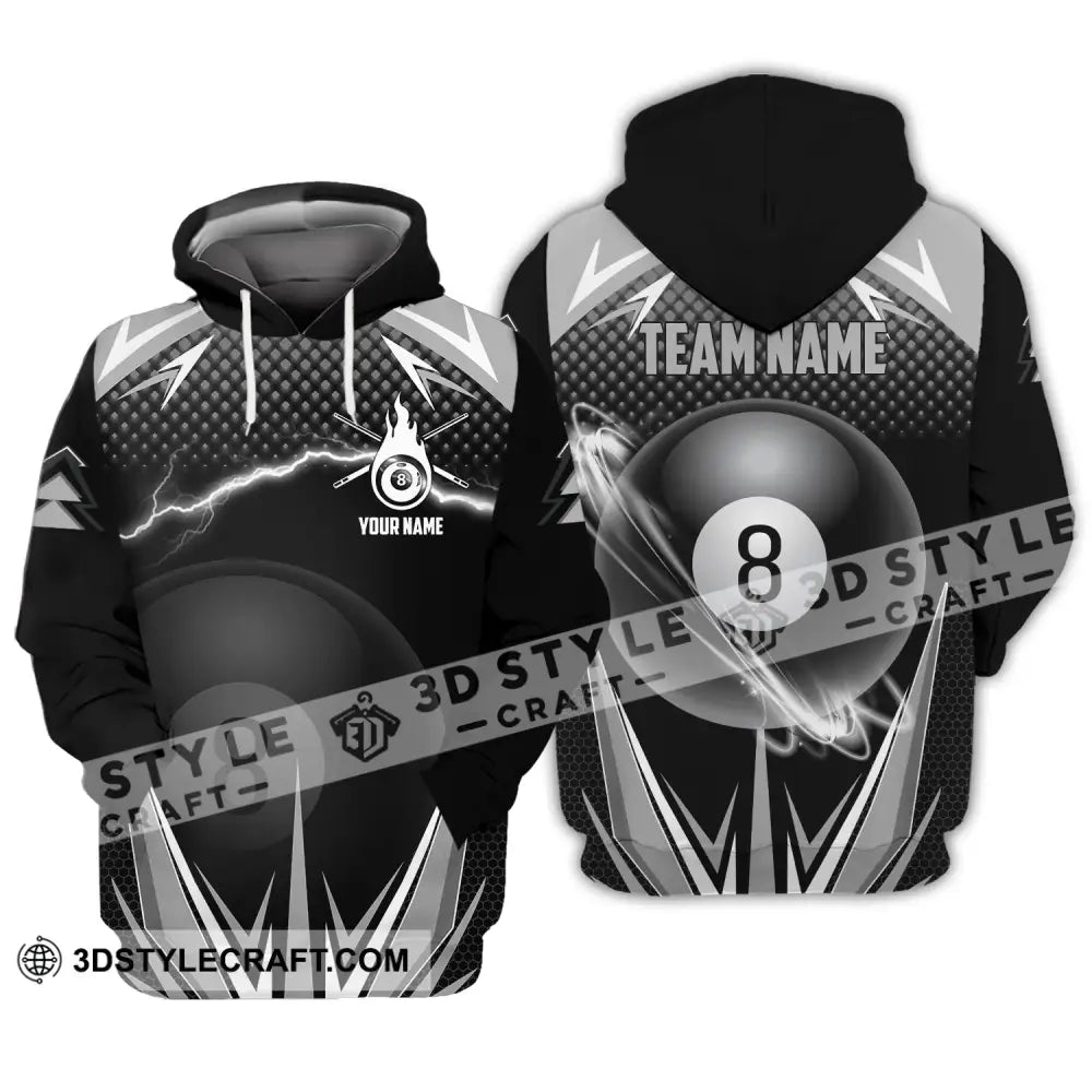 Unisex Shirt - Custom Name And Team Billiards No.8 Hoodie / S T-Shirt