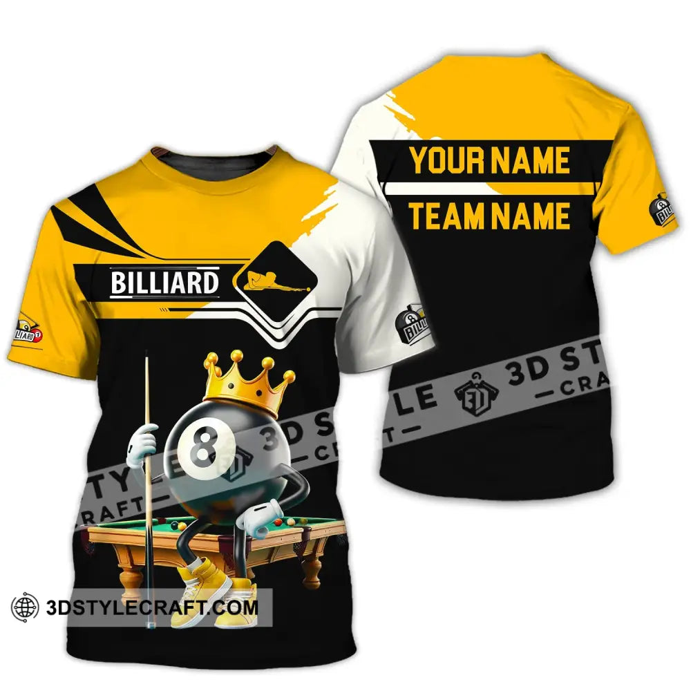 Unisex Shirt Custom Name And Team Billiards Polo Long Sleeve Lover T-Shirt / S T-Shirt