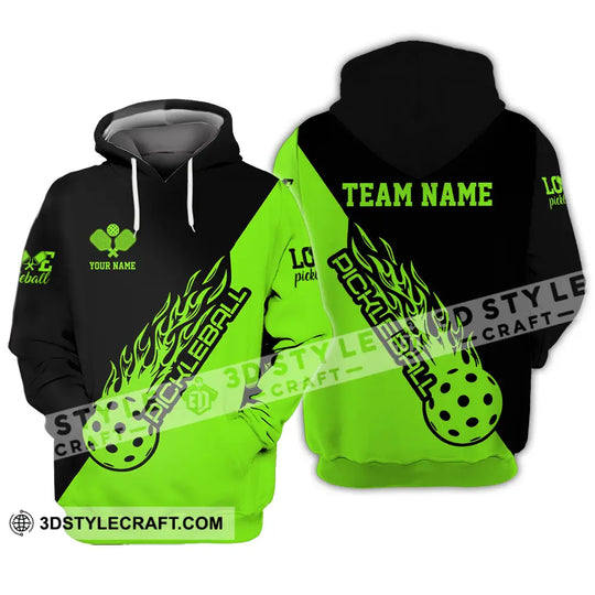 Unisex Shirt - Custom Name And Team Name Shirt, Black And Green Pickleball style option 4