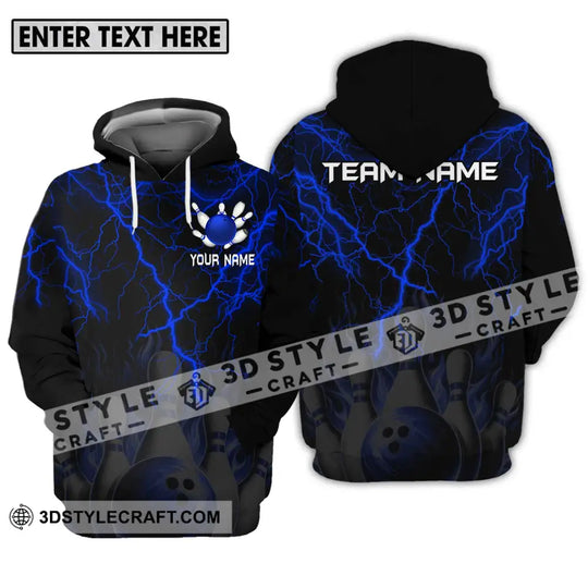 Unisex Shirt - Custom Name And Team Name Shirt, Blue Thunder Bowling style option 3