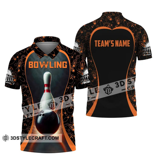 Unisex Shirt, Custom Name and Team Name Bowling Shirt, Bowling Club Polo Shirt style option 4