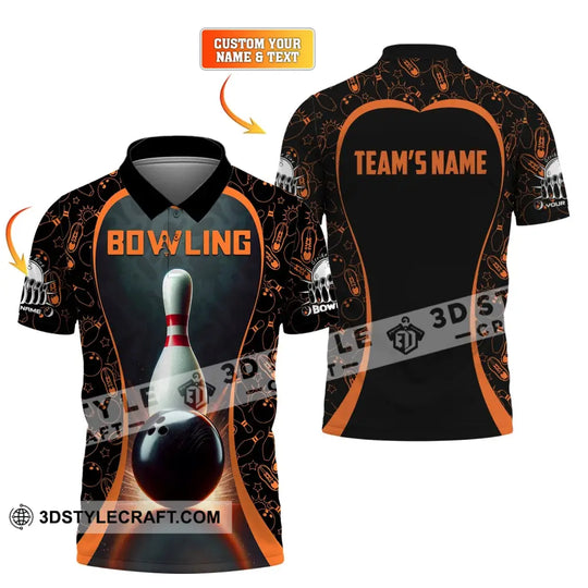 Unisex Shirt, Custom Name and Team Name Bowling Shirt, Bowling Club Polo Shirt style option 1
