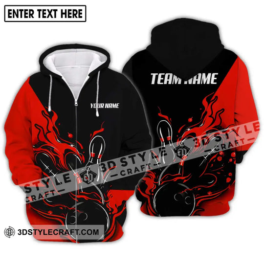 Unisex Shirt - Custom Name And Team Name Shirt - Bowling Hoodie Polo Shirt - Bowling Lover Gift - Bowling Player Shirt style option 3