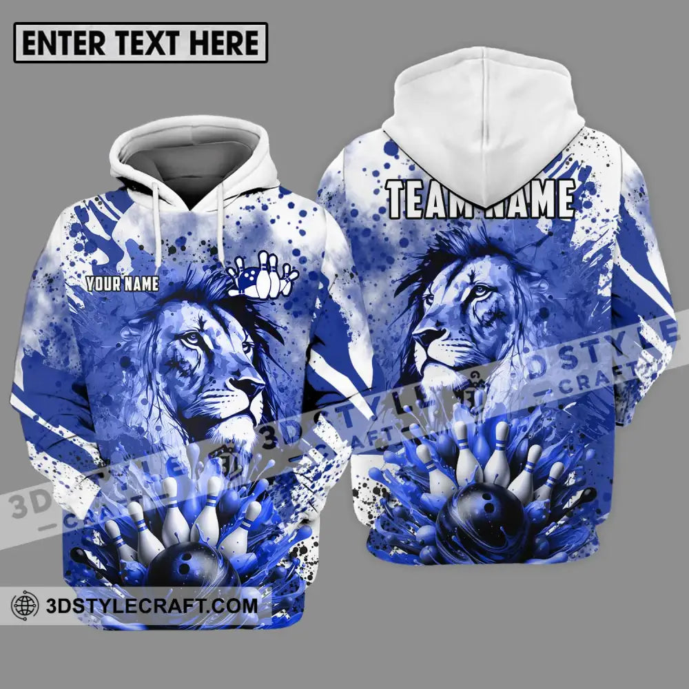 Unisex Shirt - Custom Name And Team Bowling Ice Lion Hoodie / S T-Shirt