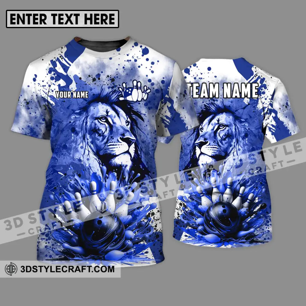 Unisex Shirt - Custom Name And Team Bowling Ice Lion T-Shirt / S T-Shirt