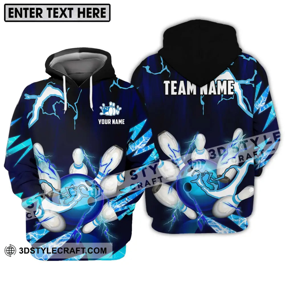 Unisex Shirt - Custom Name And Team Bowling Ice Pins Hoodie / S T-Shirt