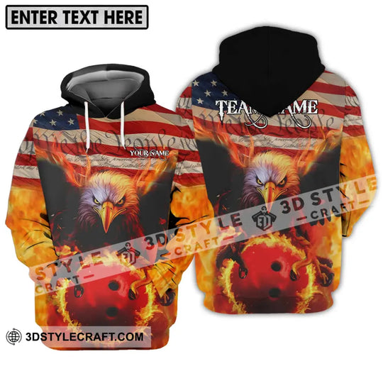 Unisex Shirt - Custom Name And Team Name Bowling Lover Shirt, American Eagle style option 3