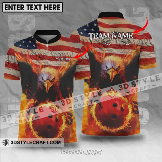Unisex Shirt - Custom Name And Team Name Bowling Lover Shirt, American Eagle style option 1