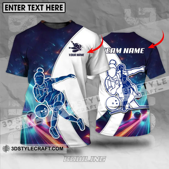Unisex Shirt - Custom Name And Team Name Bowling Lover Shirt, Cool Bowling style option 1