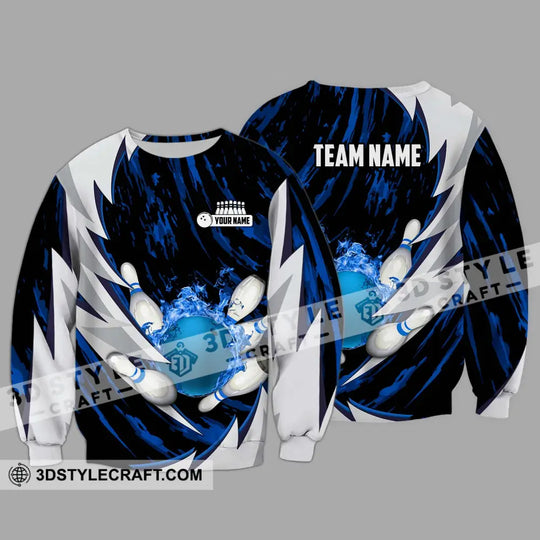 Unisex Shirt - Custom Name And Team Name Bowling Lover Shirt, Bowling Dark Blue style option 4