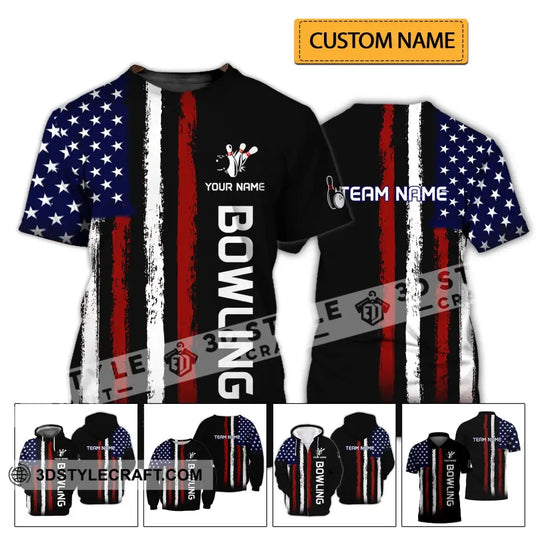 Unisex Shirt - Custom Name And Team Name Shirt - Bowling Lover Gift - Bowling Shirt style option 2