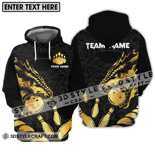 Unisex Shirt - Custom Name And Team Name Bowling Lover Shirt, Golden Bowling style option 3