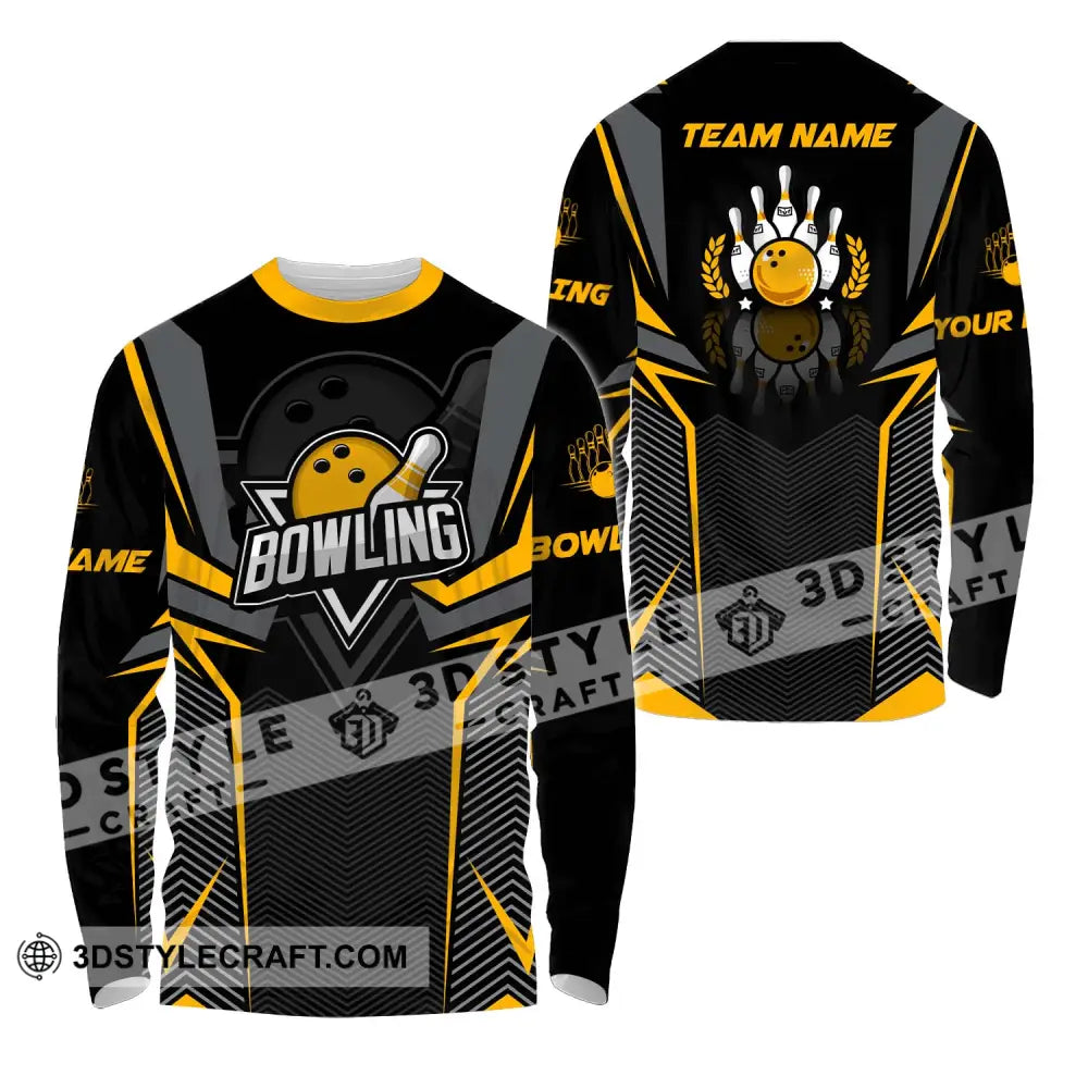 Unisex Shirt - Custom Name And Team Bowling Lover Race Long Sleeve / S T-Shirt