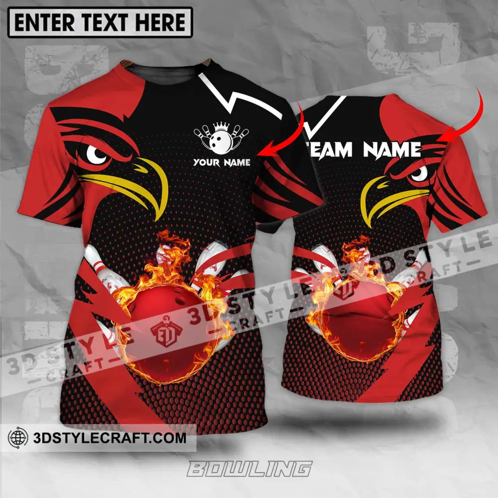 Unisex Shirt - Custom Name And Team Bowling Lover Red Eagle T-Shirt