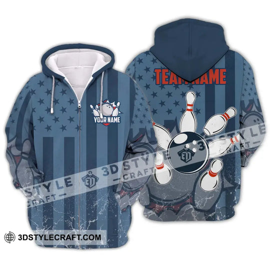 Unisex Shirt - Custom Name And Team Name Shirt, Bowling Navy Ball Shirt style option 2