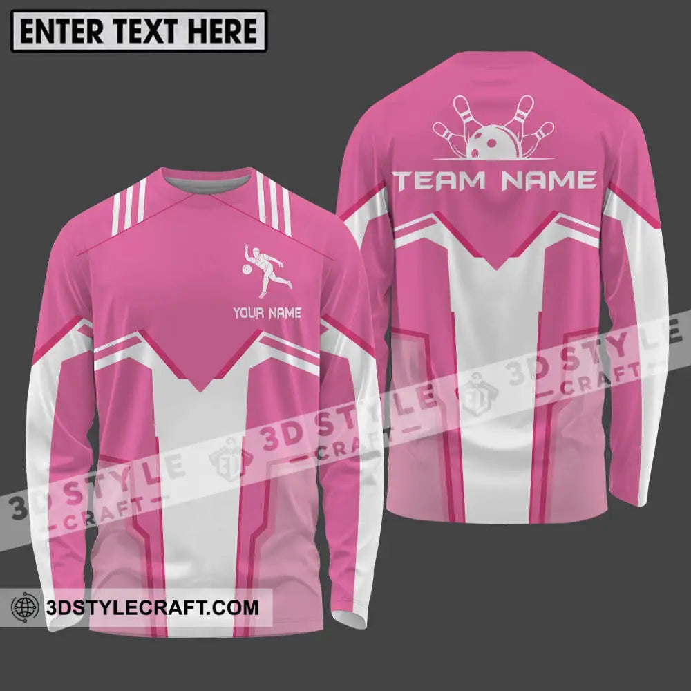 Unisex Shirt - Custom Name And Team Bowling Player Long Sleeve / S T-Shirt