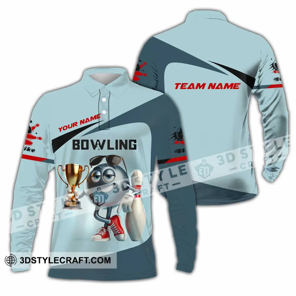 Unisex Shirt Custom Name And Team Bowling Polo Long Sleeve Love T-Shirt / S T-Shirt