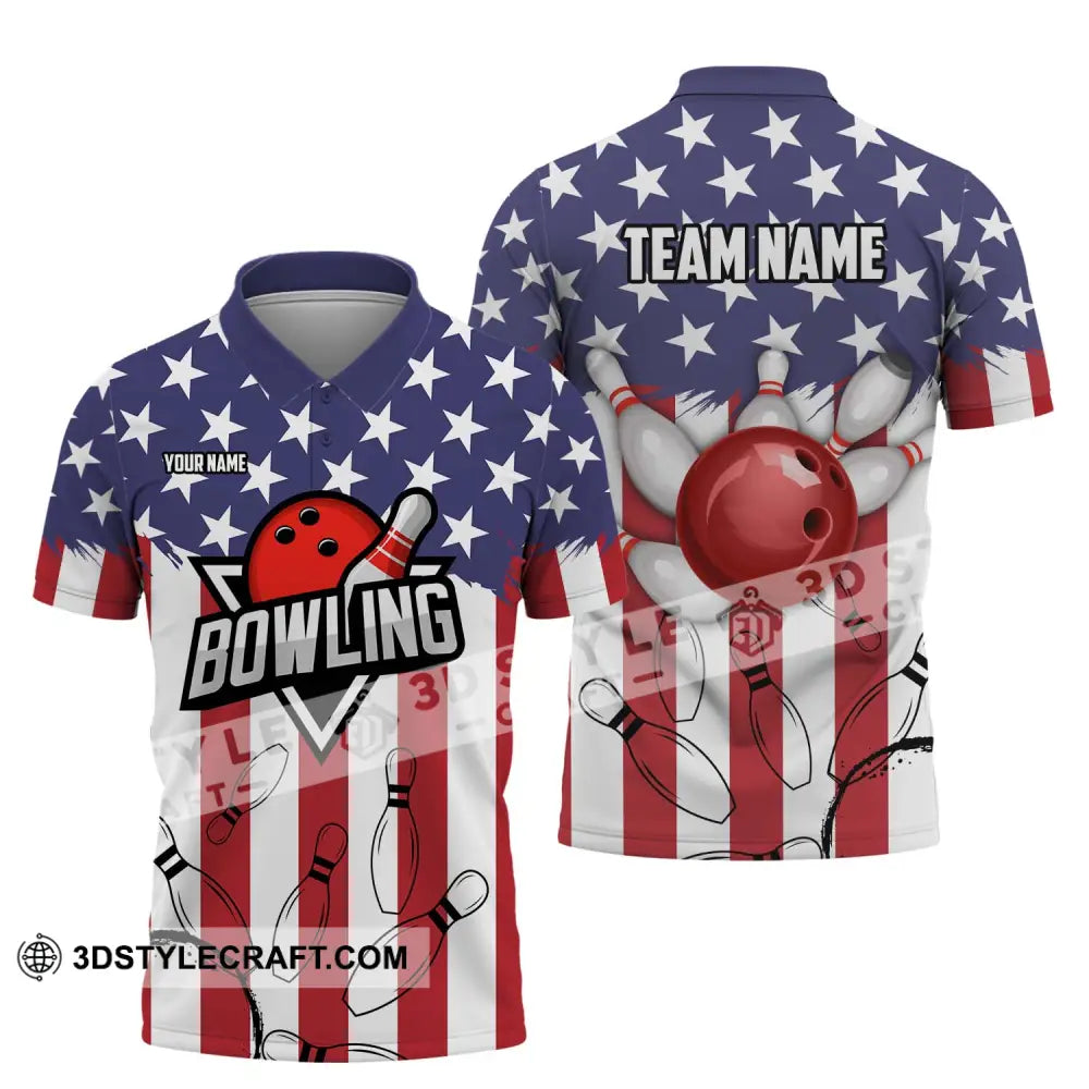 Unisex Shirt - Custom Name And Team Bowling Polo Lover Gift Player / S T-Shirt