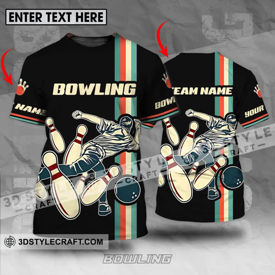 Unisex Shirt - Custom Name And Team Name Bowling Shirt, Retro Color style option 1