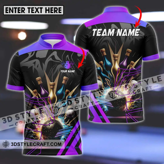 Unisex Shirt - Custom Name And Team Name Bowling Shirt, Skinny Pins style option 1