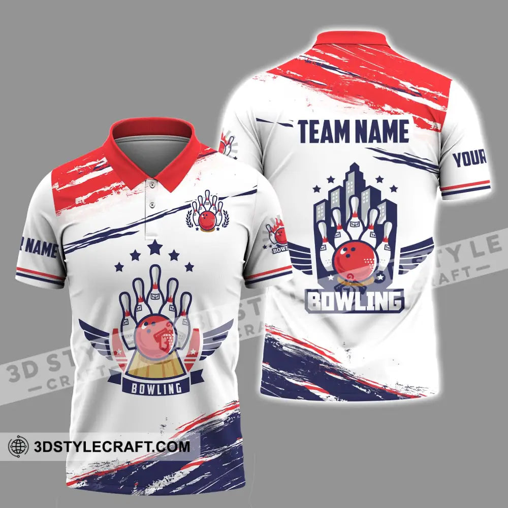 Unisex Shirt - Custom Name And Team Bowling Stars Polo / S T-Shirt