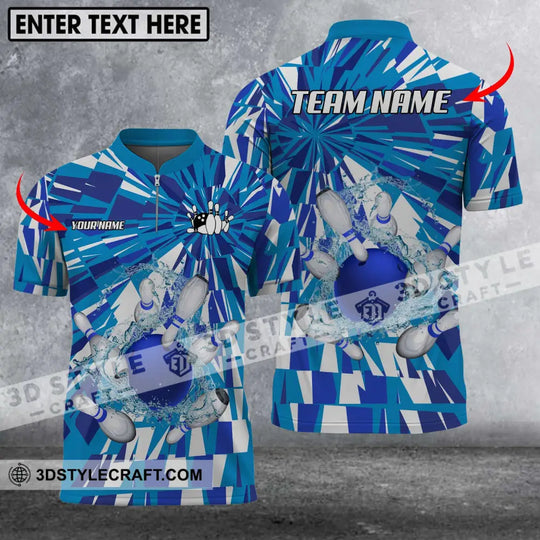 Unisex Shirt - Custom Name And Team Name Shirt, Bowling Water Pins Shirt style option 1